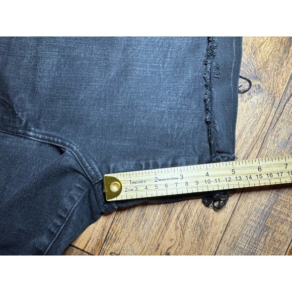 Calvin‎ Klein Jeans Black Cuffed High Rise Denim Cut Off Shorts Size 16 - Picture 7 of 11
